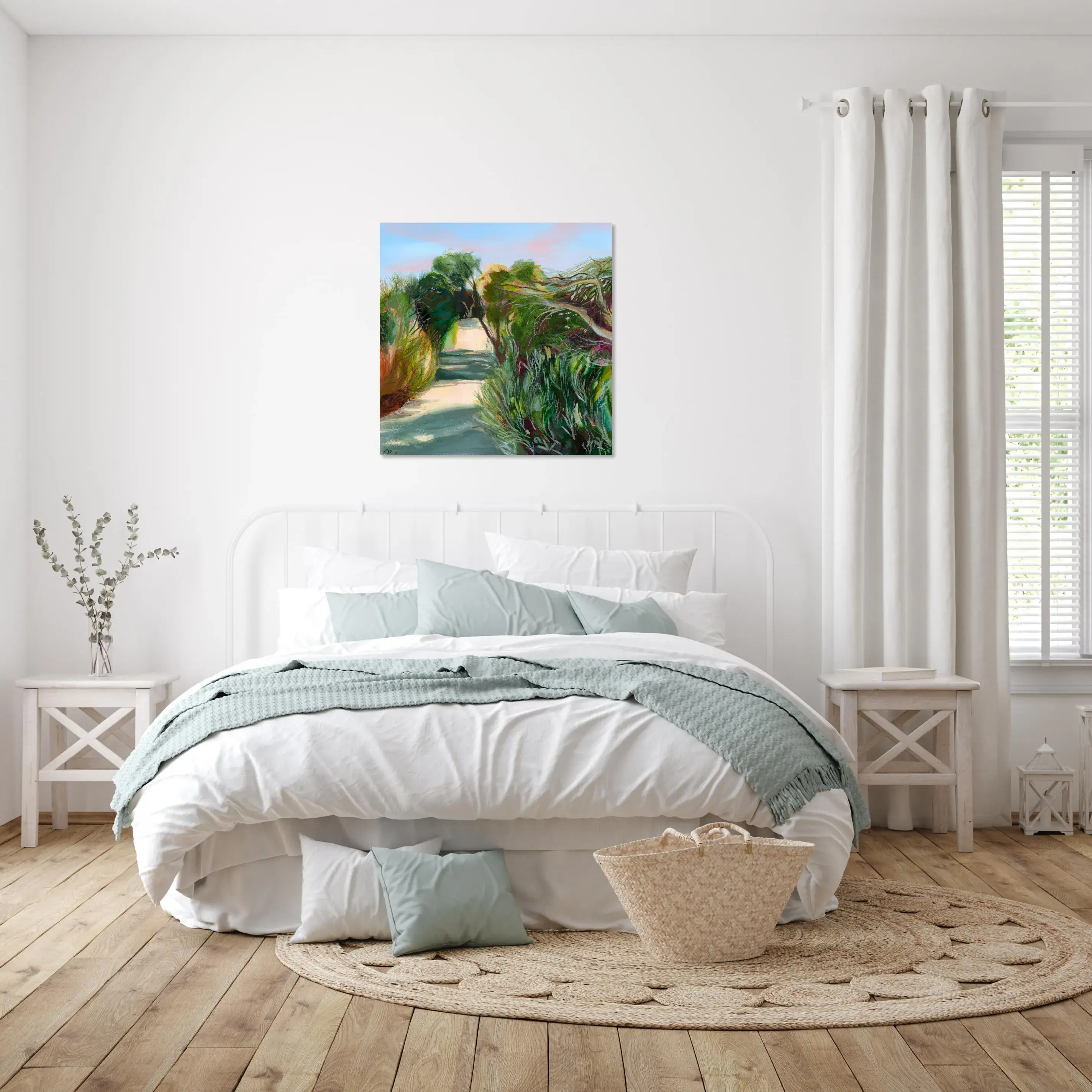 A Gentle Walk Portfairy on Bedroom White.webp