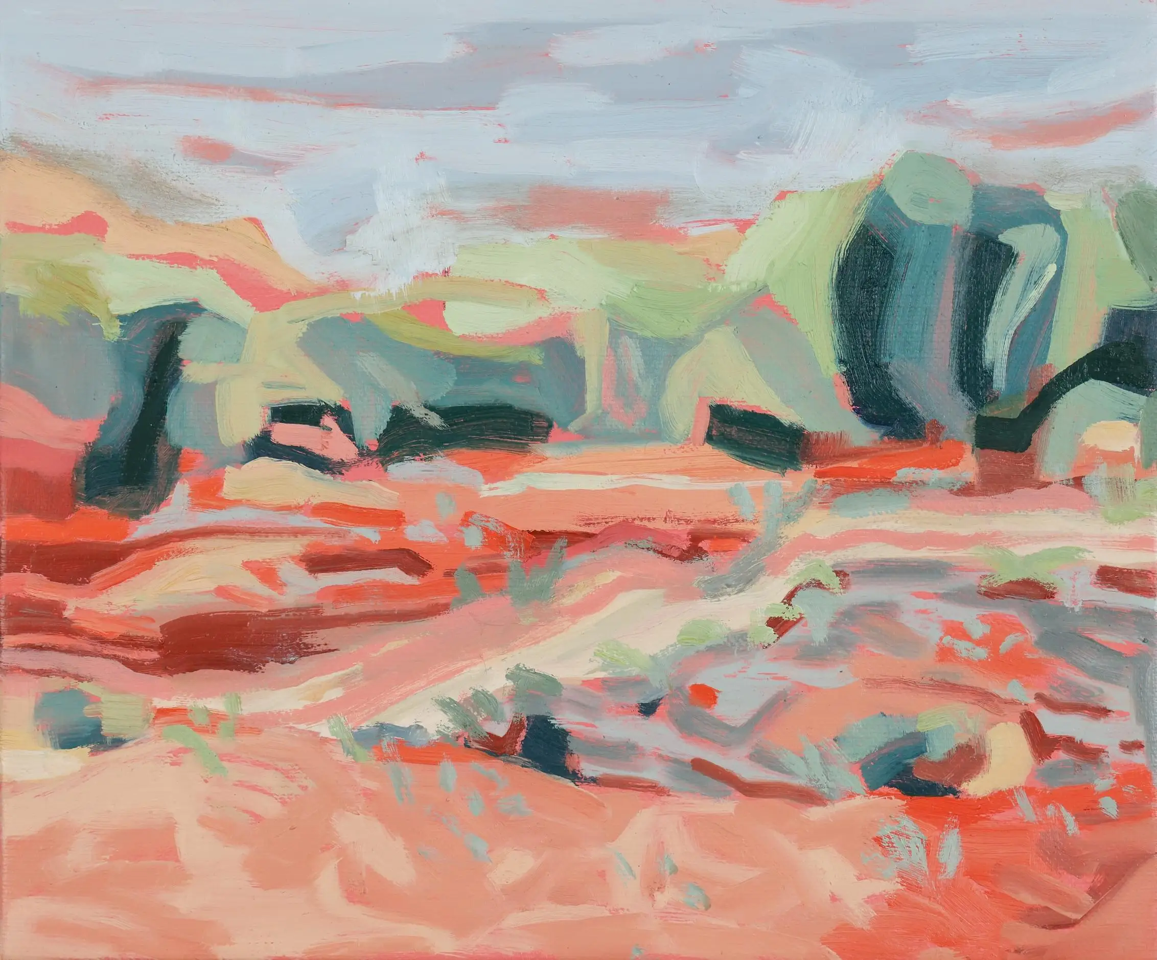 Shari Nye_From The Shearers Shed At Fowlers Gap 2_2025_Oil on linen_31x 26 cm